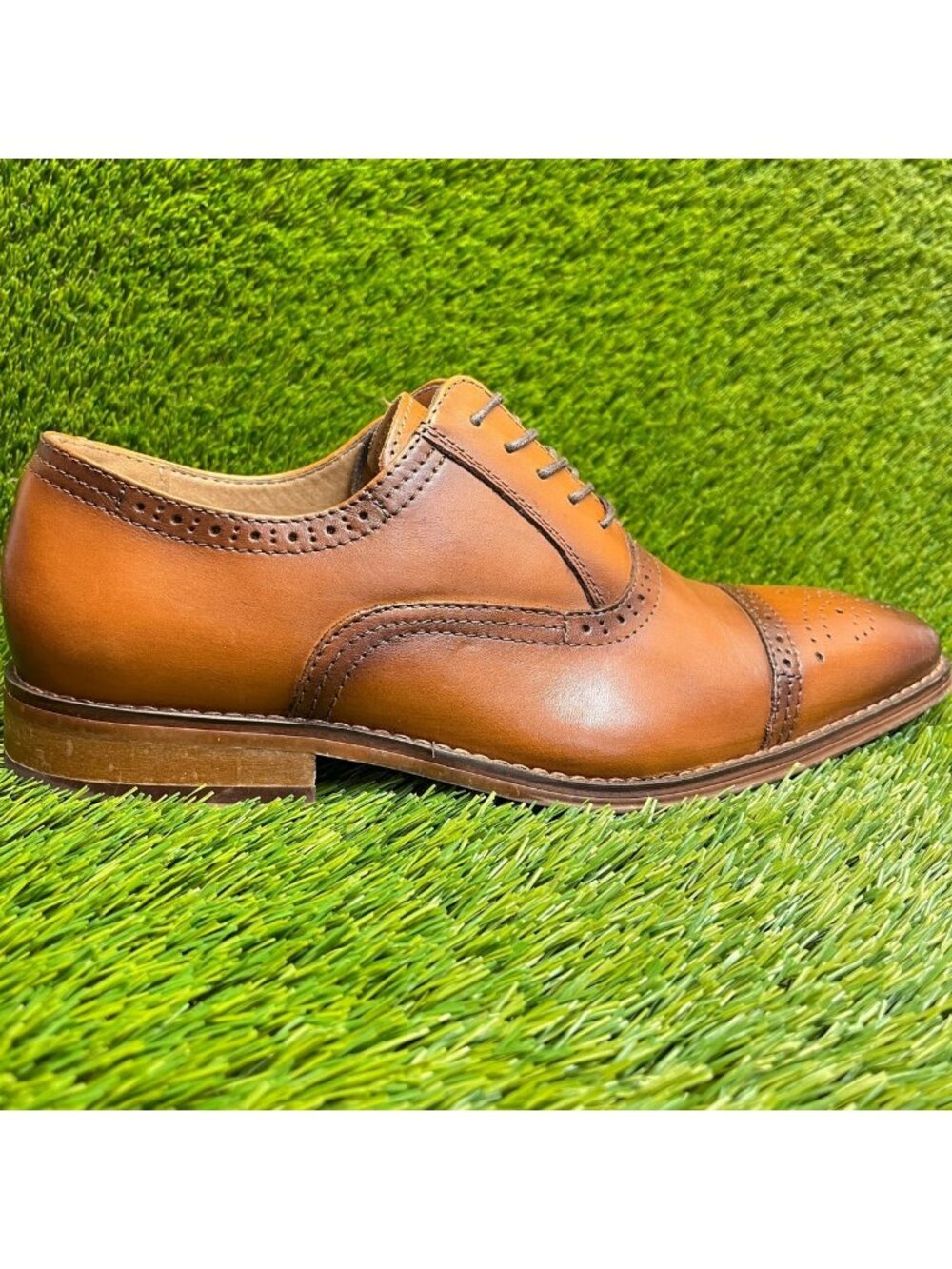 La Milano Lorenzo Mens Size 10.5 Brown Casual Classic Cap Toe Oxford Dress Shoes